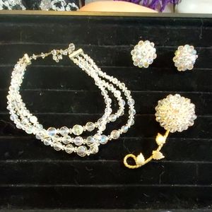 Vintage , clear beaded set.